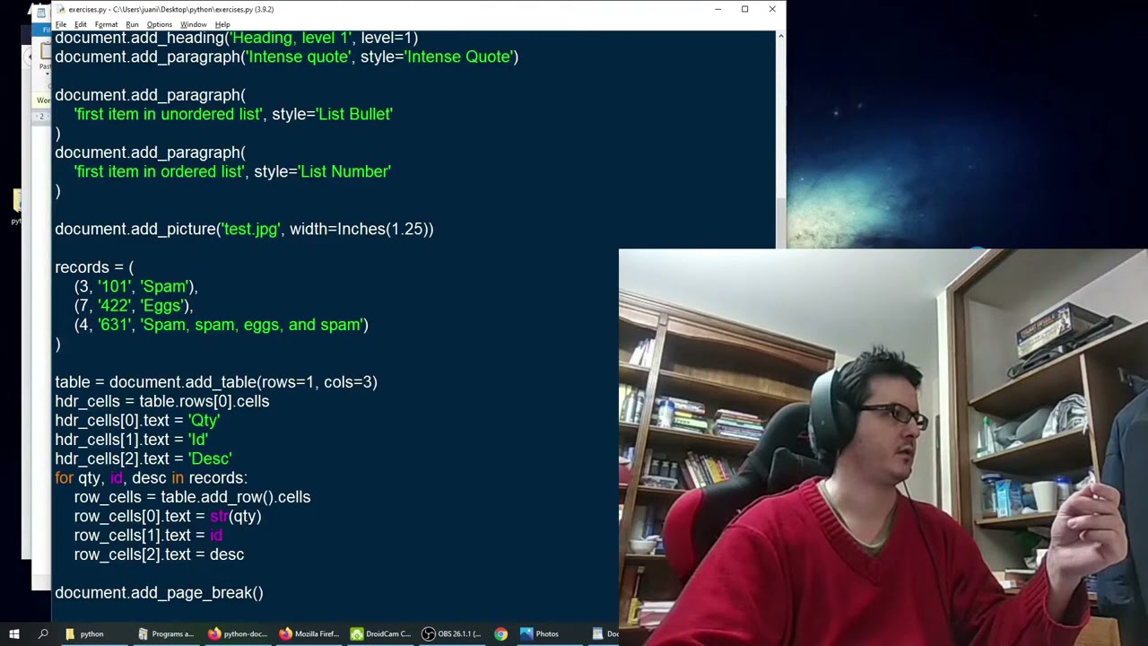 Document Generator  #1: downloading and using python-docx