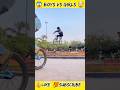 Bicycle challenge  boys versus girls  crazy bicycle challenge short.