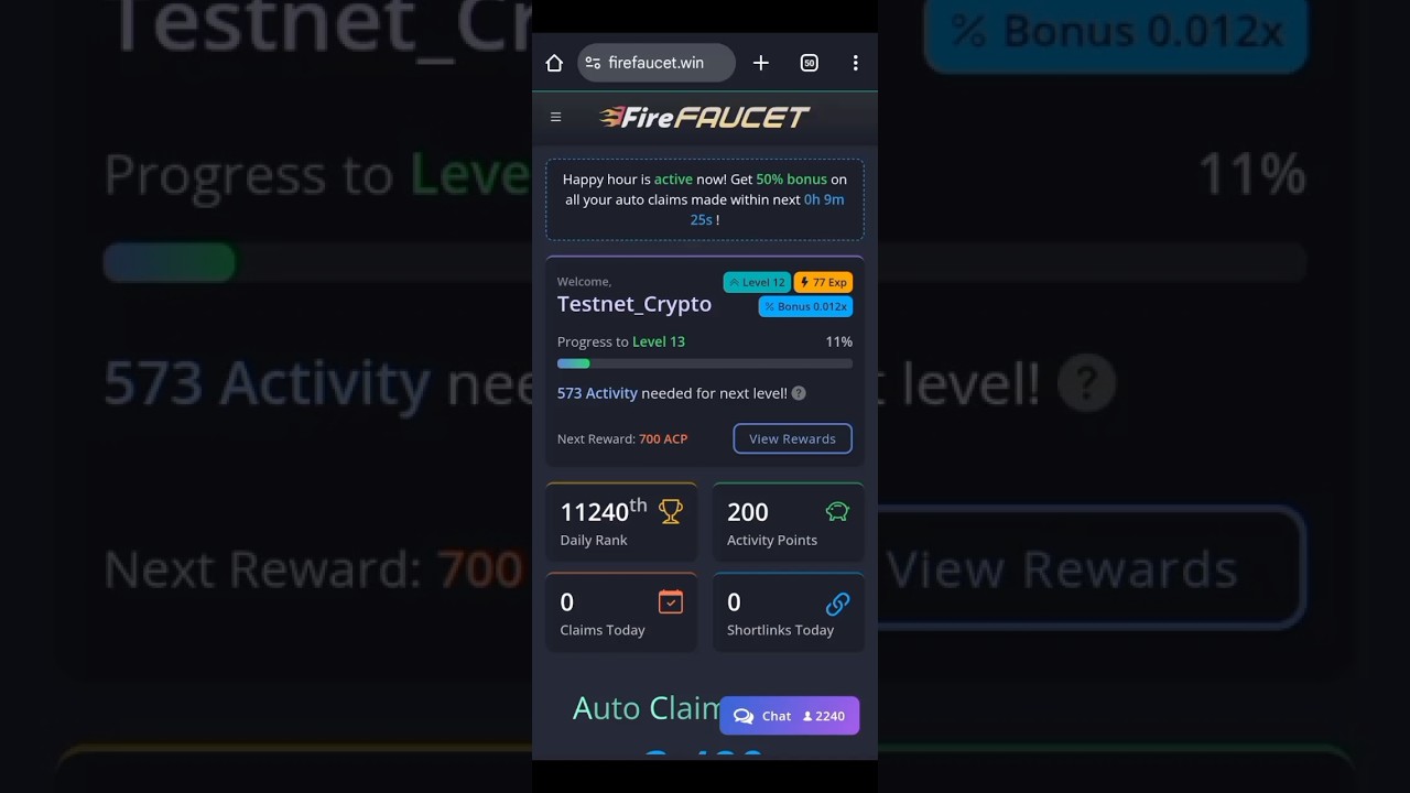 FireFaucet | Claim 50% Bonus With Happy Hour | Start Auto Faucet Claim