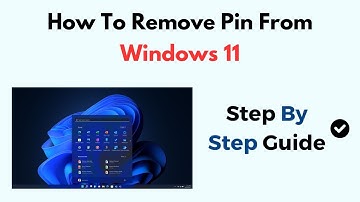 How To Remove Pin From Windows 11 (2025)