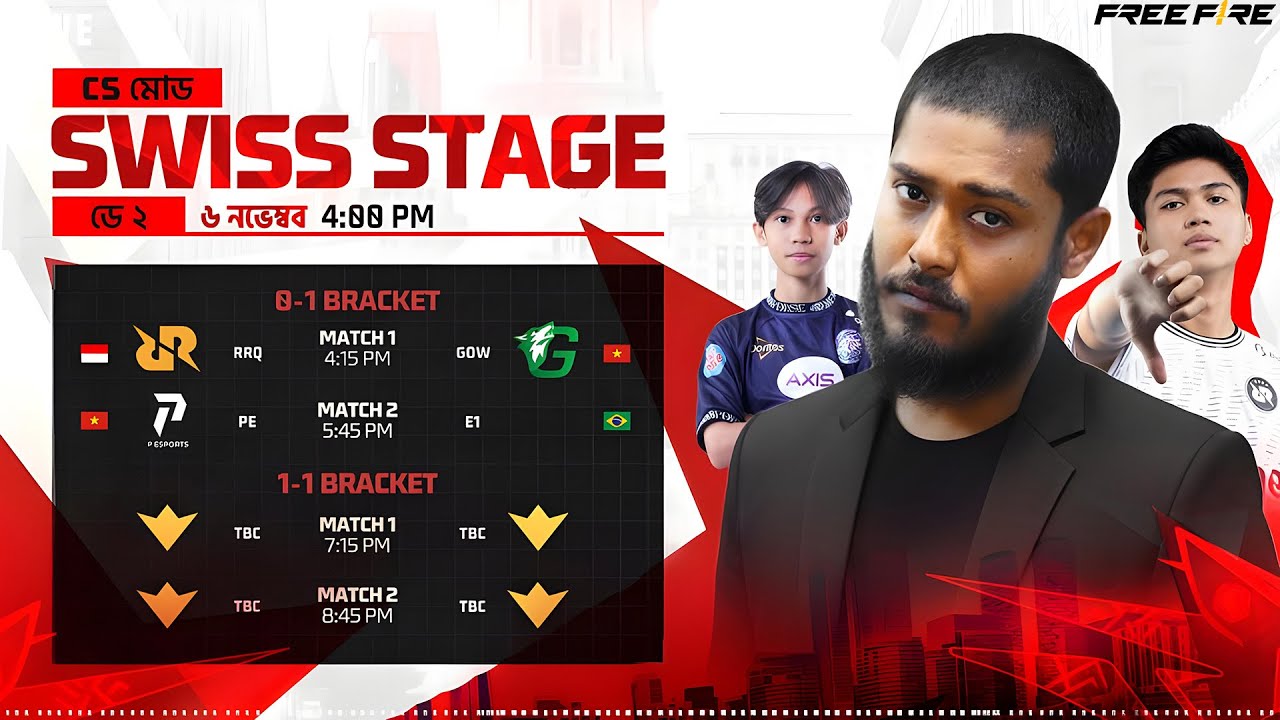 Clash Squad ওয়ার্ল্ড কাপ Swiss Stage Day 2 😍 RRQ VS GOW 🔥 PE VS E1 ...