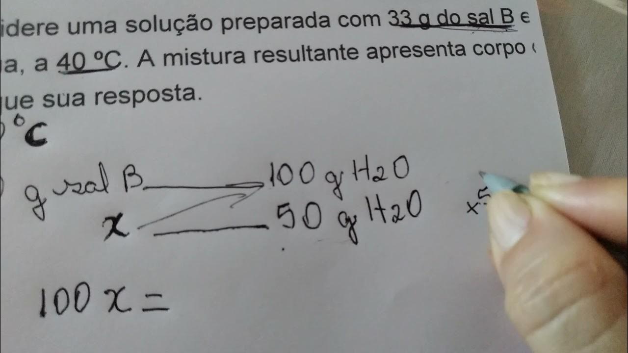 Exercício 1 Coeficiente De Solubilidade 2 D E E Youtube