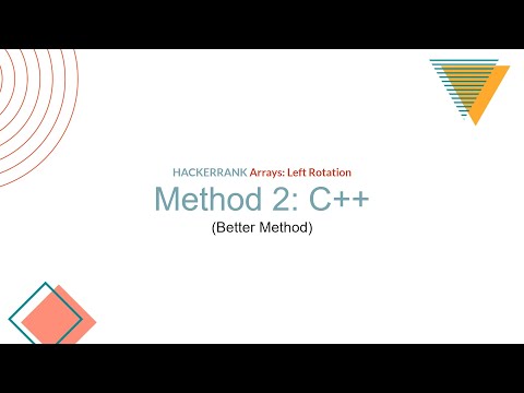 Arrays: Left Rotation HackerRank Solution -C++ (Version 2)