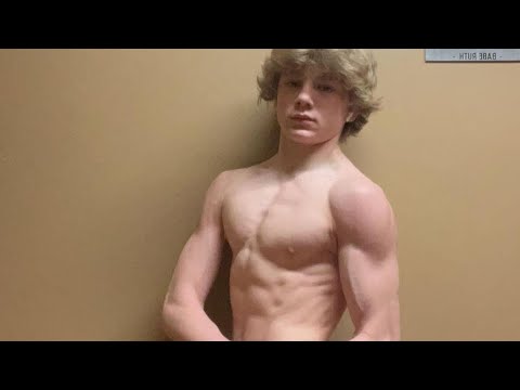 14 years old Teen flexing Body