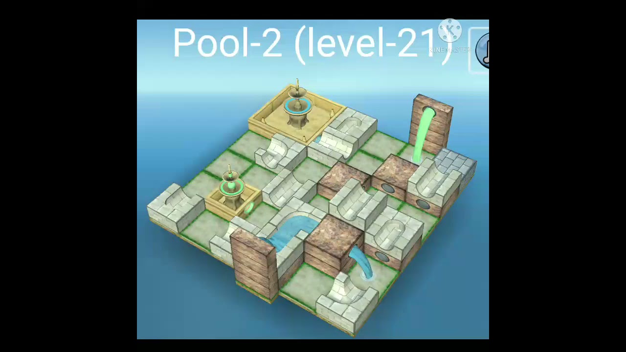 Flow Water Fountain 3D,Pool-2 level-21,