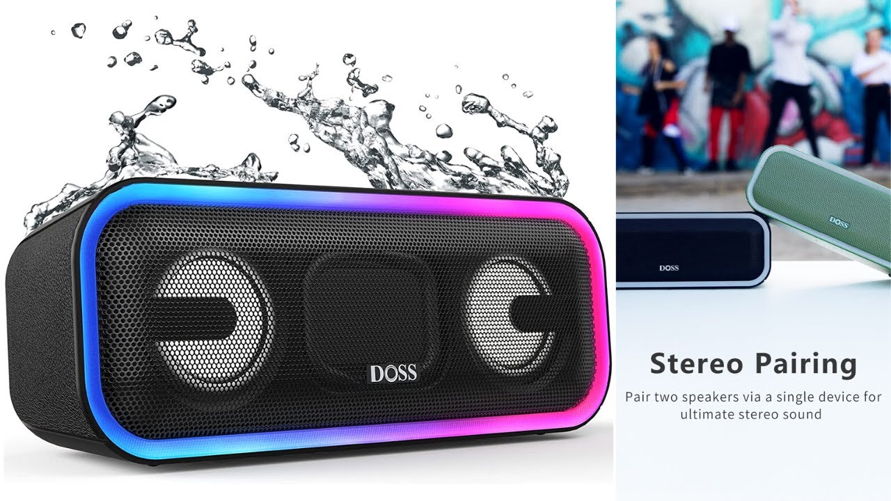 Bluetooth Speaker, DOSS SoundBox Pro+ Wireless Speaker with 24W Stereo Sound, Punchy Bass,Waterproof