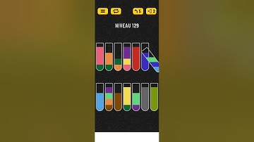 Water sort color puzzle game level 129 solution