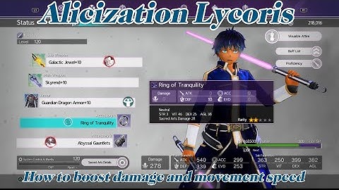 Alicization Lycoris:How to boost damage[And movement speed!!!]