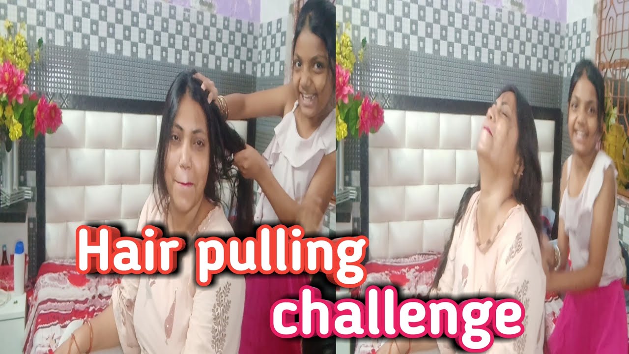 hair pulling challenge 😁