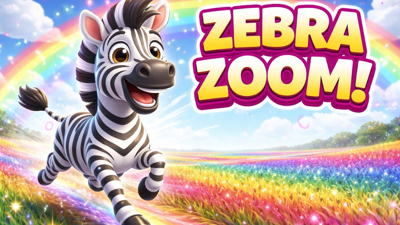 Zigzag Zebra Zoom 🦓💨 | Funny Kids Cartoon Song | Rainbow Dance & Silly Animal Rhymes| Tiny Tot Tales