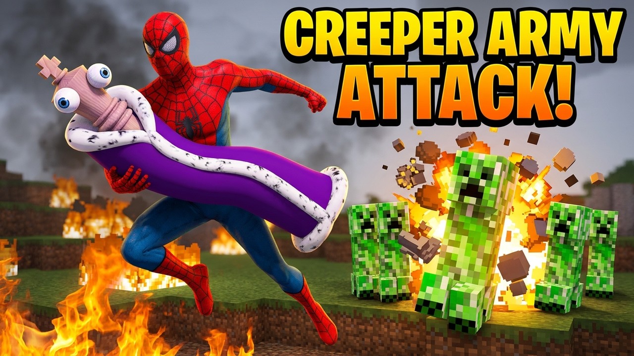 SPIDER-MAN Takes On A CREEPER ARMY!