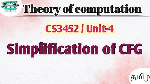 Simplification of CFG in theory of computation tamil||CS3452||TOC. #theoryofcomputation