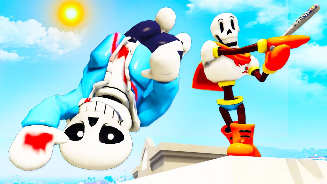 Санс и Папирус в GTA 5: Безумные Рэгдоллы [Undertale] - Серия 31