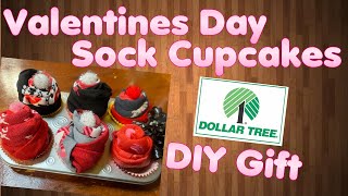 Valentine's Day Sock Cupcakes | Dollar Tree DIY Gift Ideas