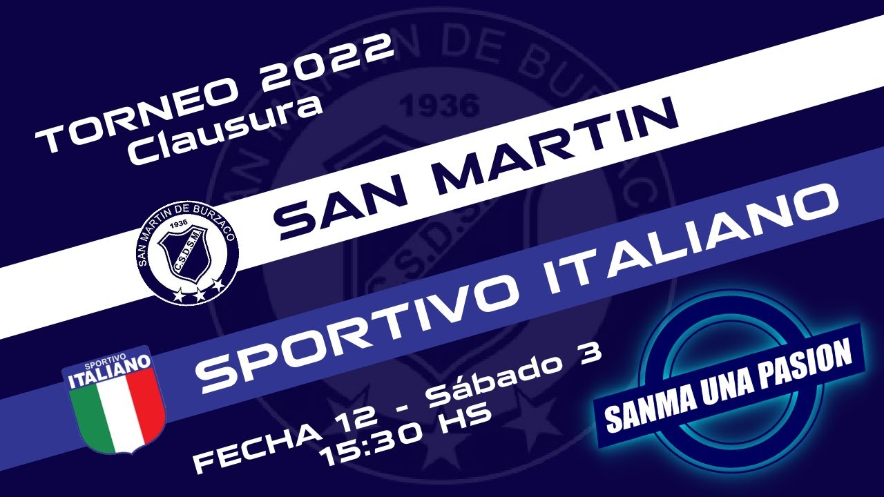 Fecha 12: San Martín de Burzaco vs Sportivo Italiano - EN VIVO - YouTube