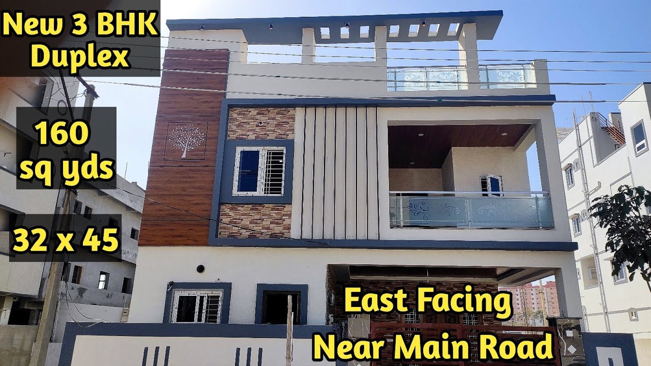 160 sq yds East Facing New 3 BHK Duplex House for sale in Hyderabad