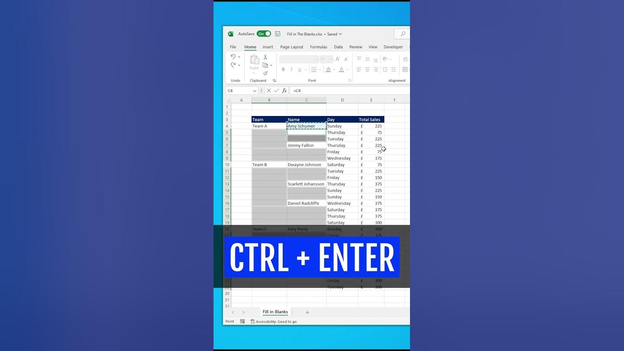 Excel Fill Empty Cells With Previous Value