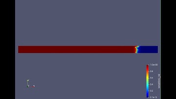 Shock tube simulation: Mass fraction N2