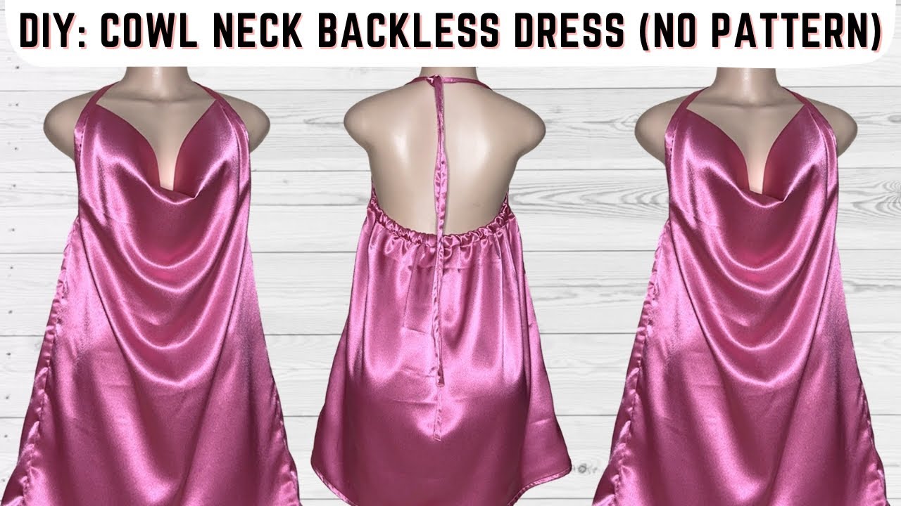 Платье с вырезом-хомутиком и открытой спиной. Мастер-класс | Выкройка не требуется