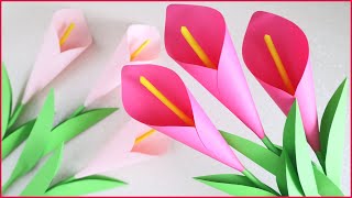 🌸 ดอกลิลลี่ Calla 🌸 วิธีทำกระดาษ Callas🌸 Origami DIY