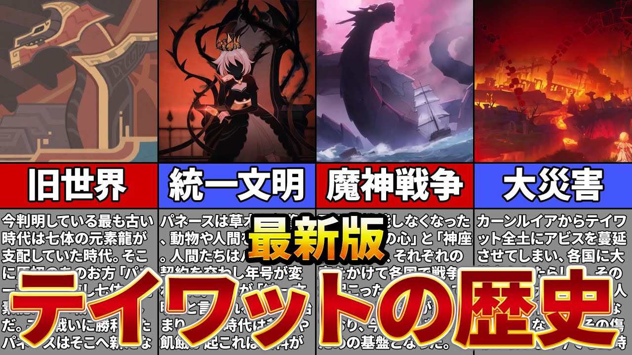 【原神】テイワットの歴史を100％理解できる！今までの情報から時系列順に徹底解説【ゆっくり解説】