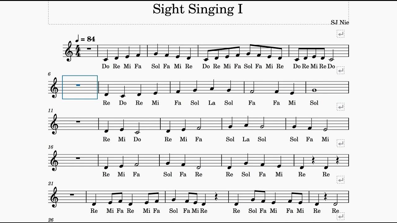 Sing with Solfege | Sight Singing Exercise 2 - 视唱练习2 - YouTube