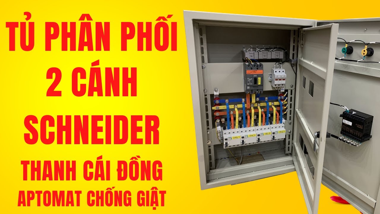 Tủ phân phối 2 cánh thanh cái đồng MCB chống giật schneider - Tủ Điện ...