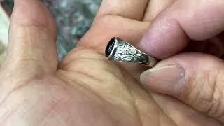 s vintage black onyx silver signet ring ヴィンテージシグネット