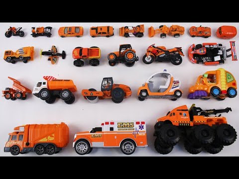 Learn Orange Color with Vehicles for Kids + More Educational Videos