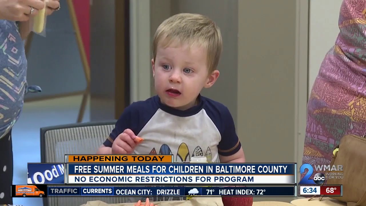 Free summer meals available at Baltimore County libraries and schools