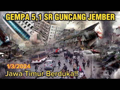 GEGER!! GEMPA 5,1 SR GETARKAN JEMBER HARI INI 1/3/2024