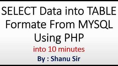SELECT Data into Table Format from MYSQL Database using PHP