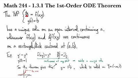 1.3.1 The 1st Order ODE Theorem