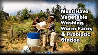 Permaculture Tip of the Day - Vegetable Washing, Worm Farm, & Probiotic Station