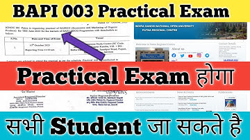 IGNOU BAPI 003 Practical Exam BAPI 03 जैविक उपज की अर्थव्यवस्था और विपणन BAPI 003 IGNOU