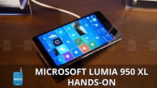 Microsoft Lumia 950 XL hands-on(PhoneArena presents a hands-on video of the Microsoft Lumia 950 XL. http://www.phonearena.com/news/Microsoft-Lumia-950-XL-hands-on_id74475 ..., 2015-10-07T02:39:55.000Z)