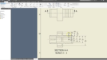 Creating a Dimensioned Section View of an Axle in Autodesk Inventor