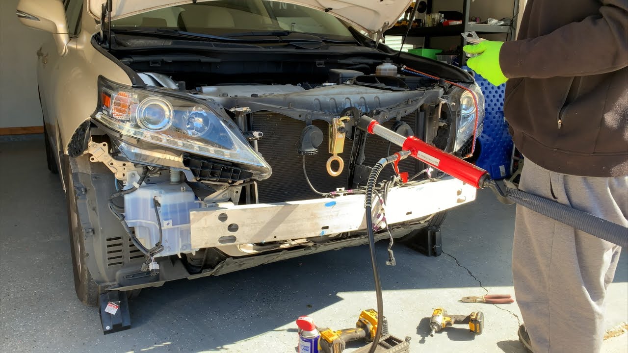 WE PULLED THE RADIATOR SUPPORT & GOT THE HOOD LINED UP STRAIGHT ON MY ...