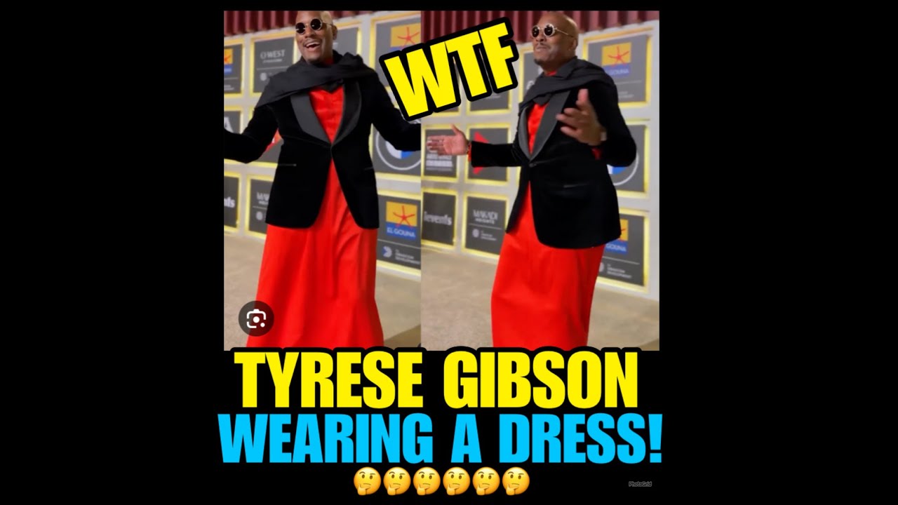 tyrese red dress Tyrese Gibson Wears What Seems To Be A Red Dress At Red Carpet