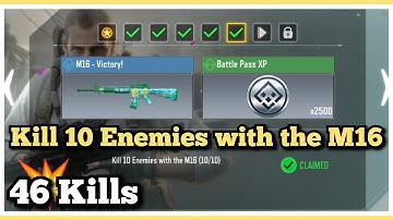 Call Of Duty Mobile Kill 10 Enemies with the M16 Task Complete