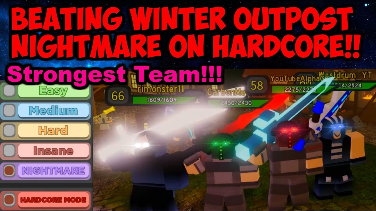 Beating Winter Nightmare On Hardcore Dungeon Quest Roblox Youtube - i defeated the final boss in dungeon quest level 50 roblox