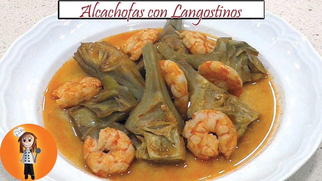 Alcachofas con Langostinos | Receta de Cocina en Familia