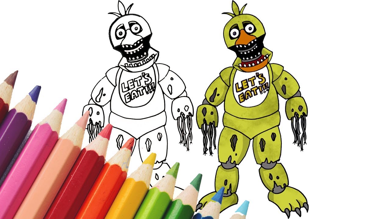 Withered Chica FNAF Coloring Page