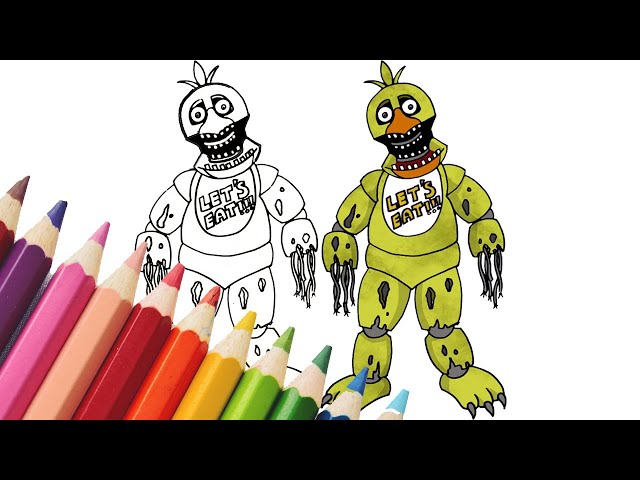 WITHERED CHICA FNAF 2 #fnaf #drawing #challenge #chica #fivenightsatfreddys  #desenho #viral #foryou 