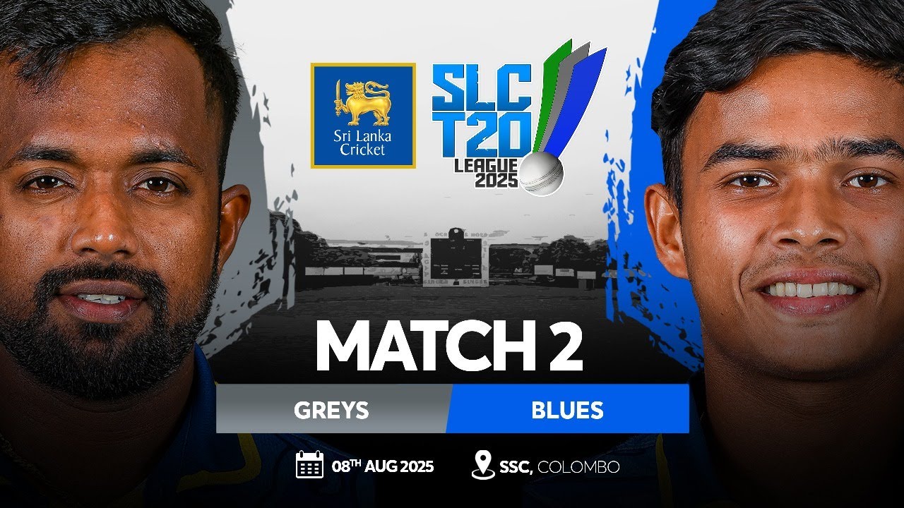 🔴 LIVE | Team GREYS 🆚 Team BLUES | SLC T20 League 2025 | Sporty.lk