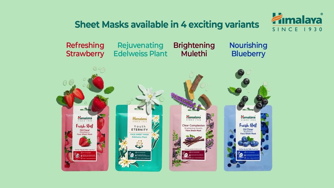 Himalaya Face Sheet Masks Reveal the Radiance of Healthy Skin YouTube