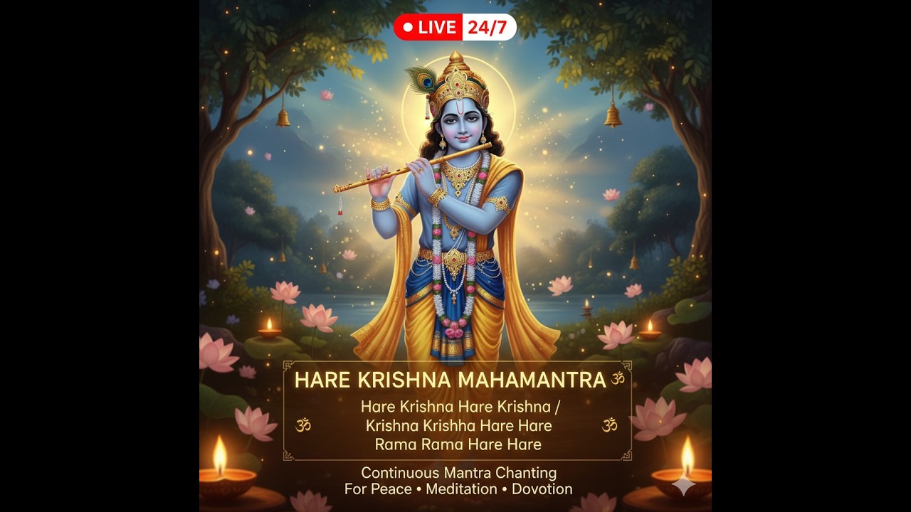 🔴हरे कृष्णा हरे कृष्णा महामंत्र जाप | Divine Chanting for Mind Peace | Live