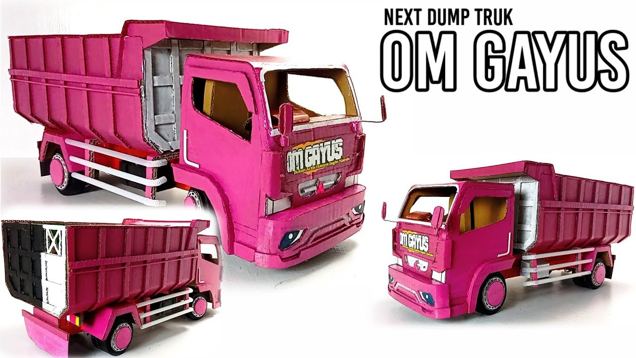 MEMBUAT DUMP TRUK OM GAYUS DARI KARDUS BEKAS_MINIATUR TRUK OLENG