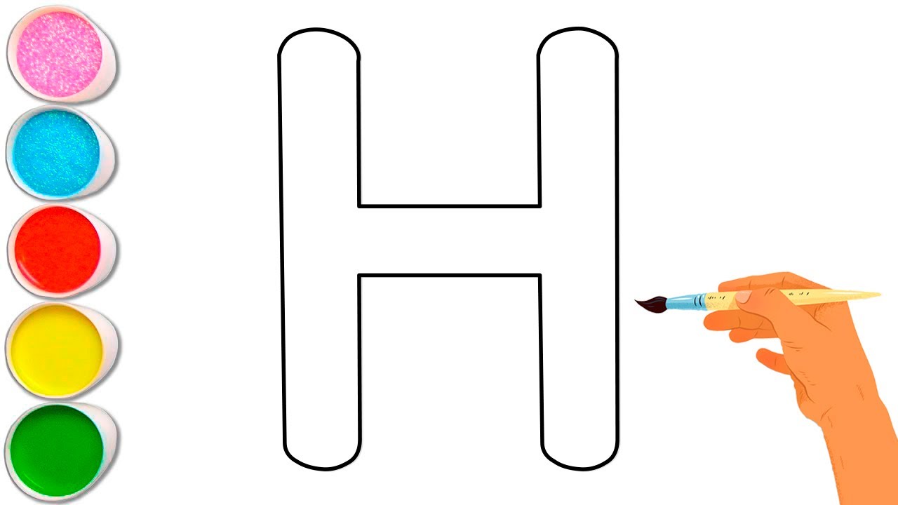 How to Draw Drawing Letter H StepByStep Coloring and Painting