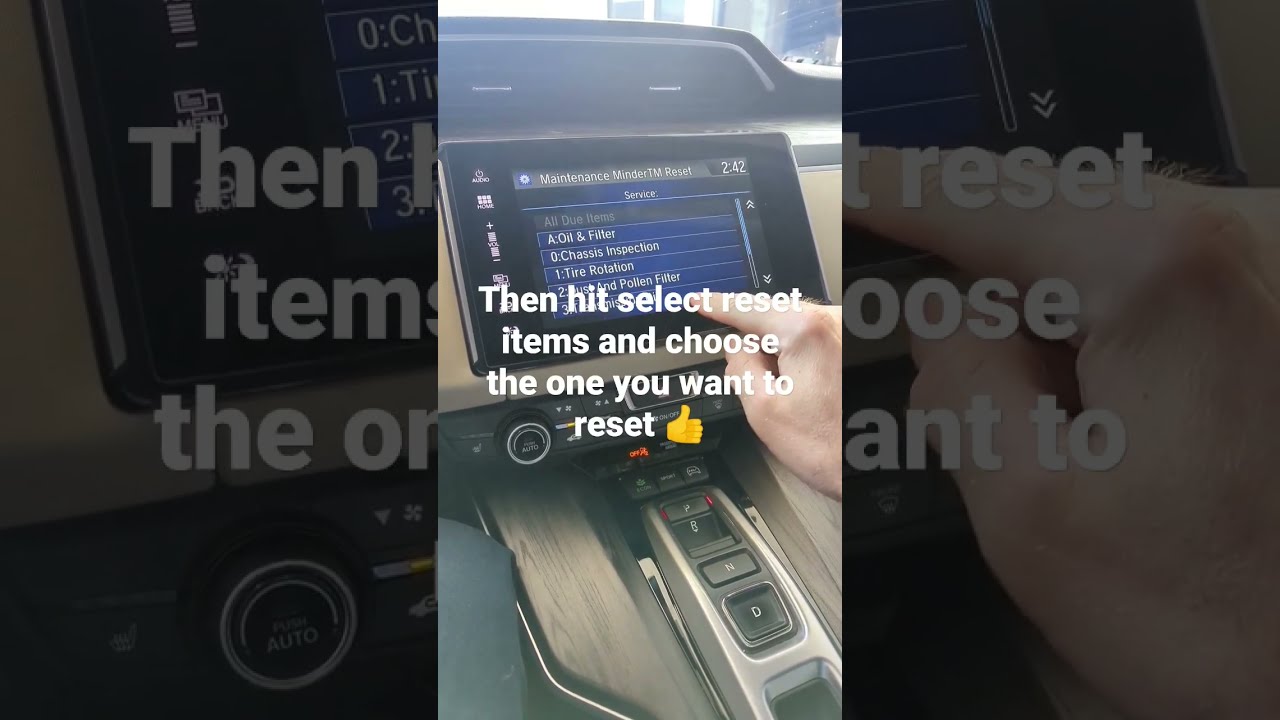 2020 Honda Clarity Maint And Tpms Reset